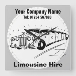 Hyr limousine-illustration fyrkantig klocka