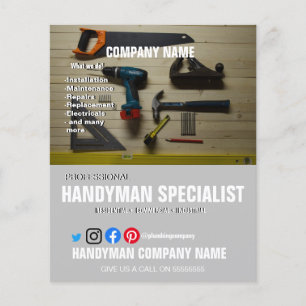 hyra en HANDYMAN SPECIALIST DIY-assistent make Flygblad