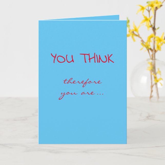 Hyra Grattisar (jag Tänka därför är jag) Kort (Gul blomma)