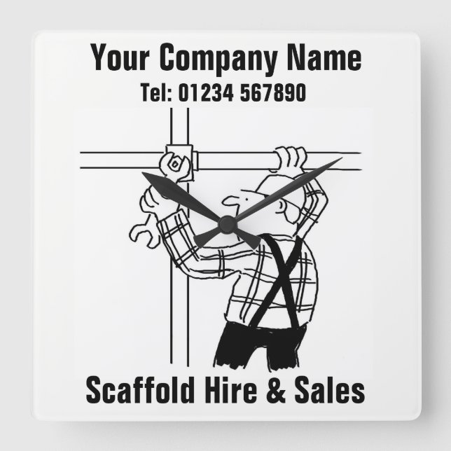 Hyra och försäljning av byggnadsställningar fyrkantig klocka (Framsida)