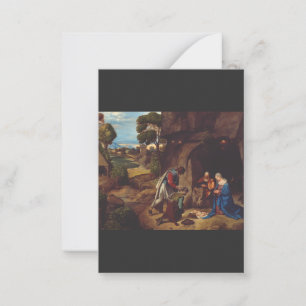 Hyrdenes tillbedjan av Giorgione Anteckningskort