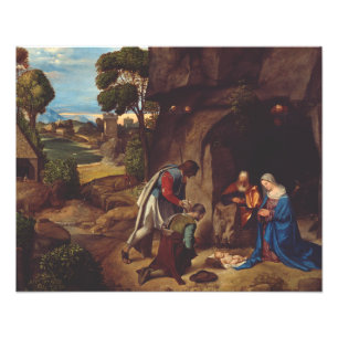 Hyrdenes tillbedjan av Giorgione Fototryck