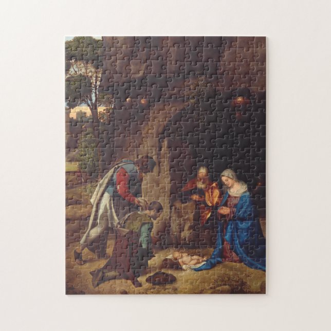 Hyrdenes tillbedjan av Giorgione Pussel (Vertikal)