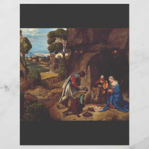 Hyrdenes tillbedjan av Giorgione Reklamblad