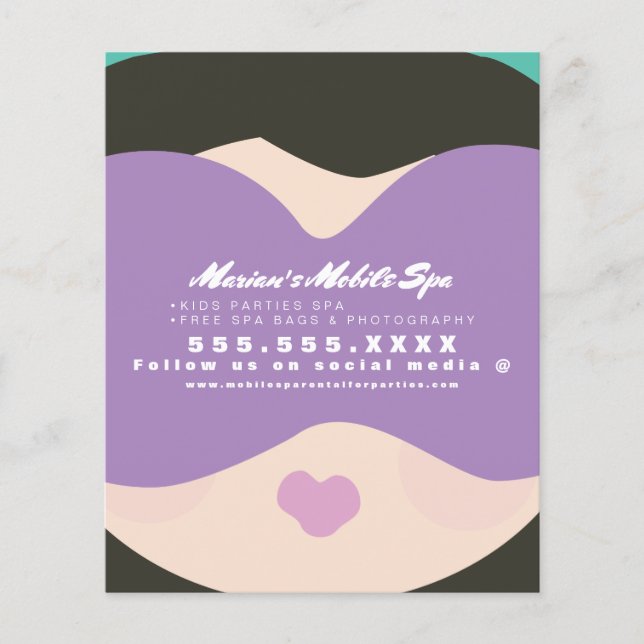 Hyror för Party för barn Spa Business Flygblad (Framsidan)