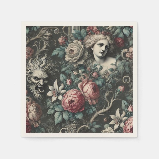 Hysteri Gömmer i blommorna - gotin Victorian Pappersservett (Framsidan)