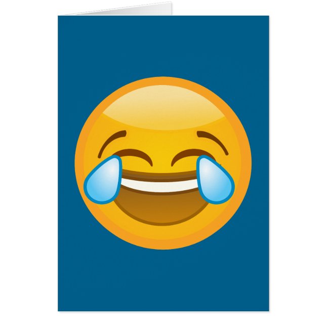 Hysterically skratta Emoj Hälsningskort (Framsidan)