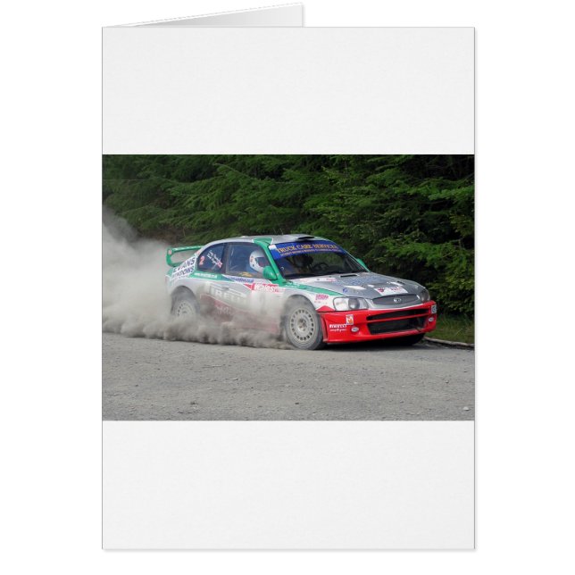 Hyundai accent WRC Rally Car Hälsningskort (Framsidan)