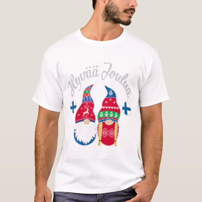 Hyvaa joulua finland god jul ton t shirt (Framsida)