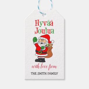 Hyvaa Joulua Finlands Santa Personlig Family Presentetikett