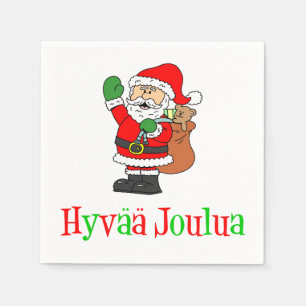 Hyvaa Joulua Finska jultomten Napkins Pappersservett
