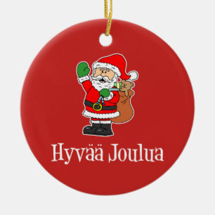 Hyvaa Joulua Finska jultomten Ornament