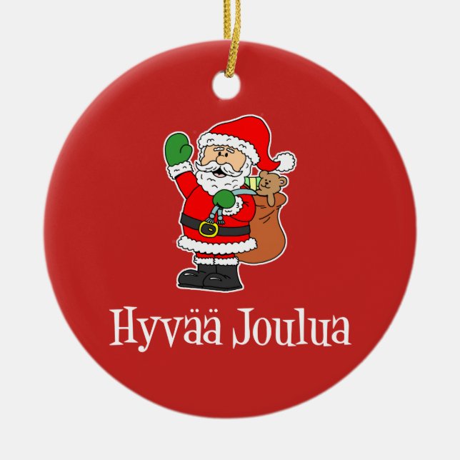 Hyvaa Joulua Finska jultomten Ornament (Framsidan)