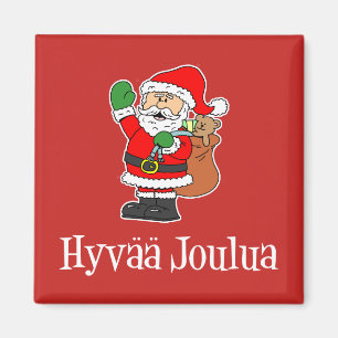 Hyvaa Joulua Finska jultomten (RED) Magnet