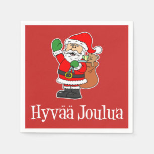 Hyvaa Joulua Finska jultomten (RED) Pappersservett