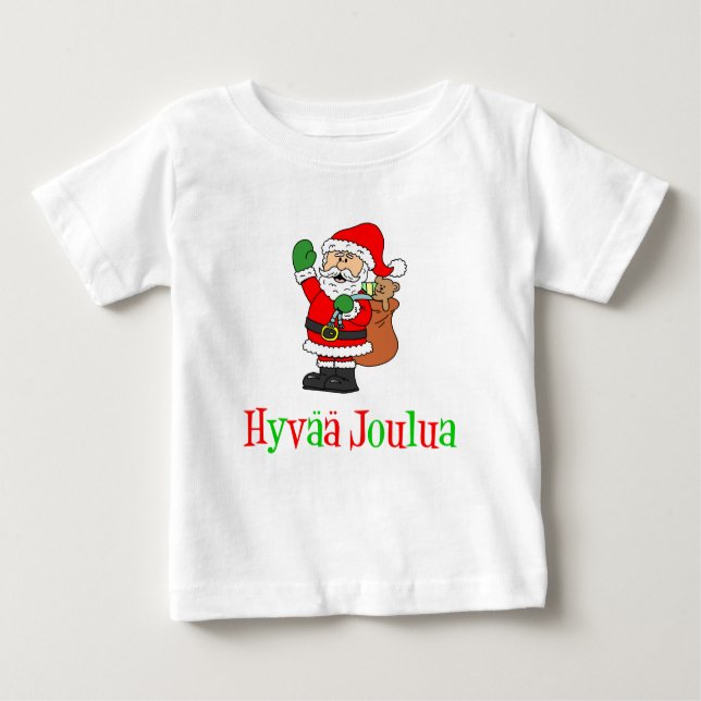 Hyvaa Joulua Finska jultomten Tee Shirt (Framsida)