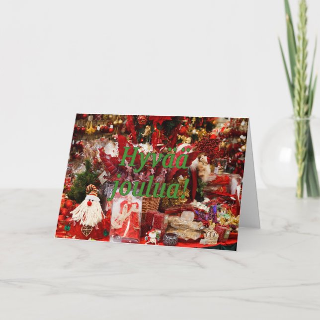 Hyvää joulua! God jul i finlandssvensk gf Helgkort (Framsida)