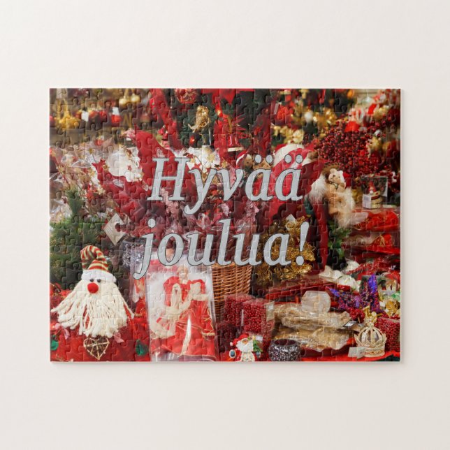 Hyvää joulua! God jul i finlandssvensk wf Pussel (Horisontell)