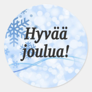 Hyvää joulua! God jul i finskabf Runt Klistermärke