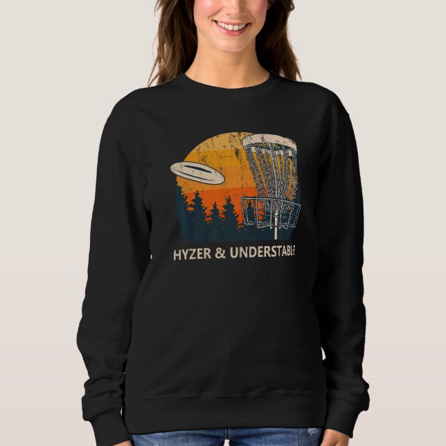 Hyzer & Understable Disk Golf Golfer Humor T Shirt (Framsida)