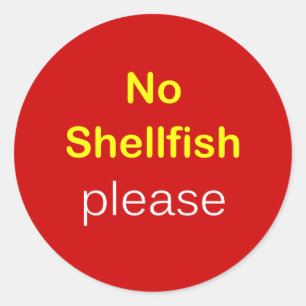i5 - Begäran om mat ~ NO SHELLFISH PLEASE Runt Klistermärke
