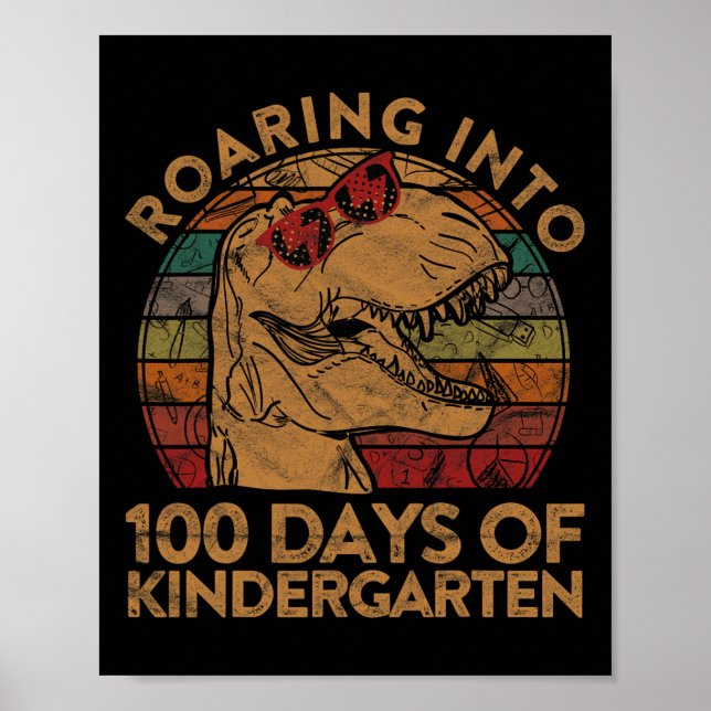 I 100 dagar med Kindergarten Gift Lycklig 100 daga Poster (Framsidan)