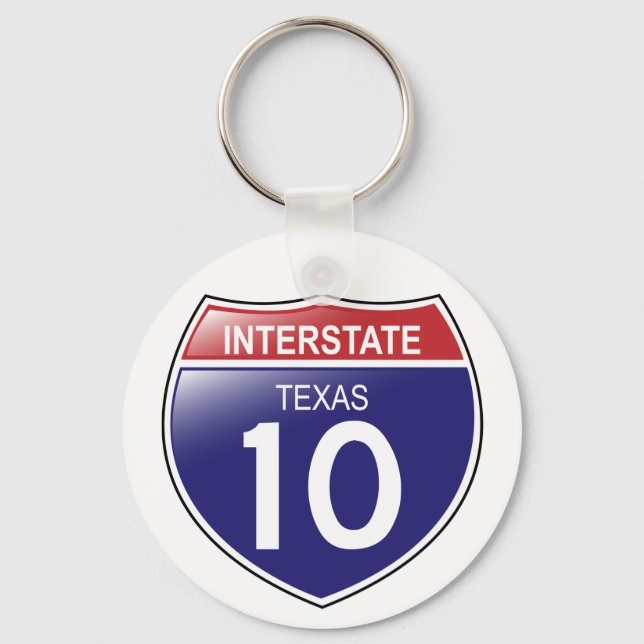 I-10 Texas Keychain Nyckelring (Framsida)