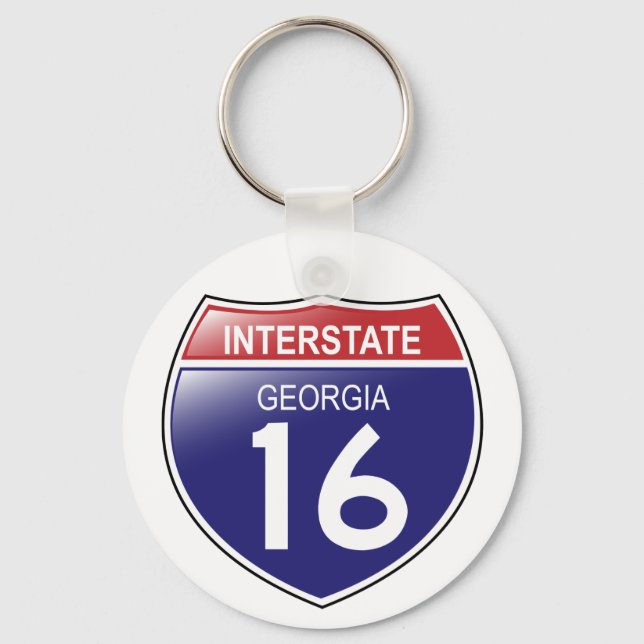 I-16 Georgia Keychain Nyckelring (Framsida)
