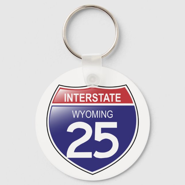 I-25 Wyoming Keychain Nyckelring (Framsida)