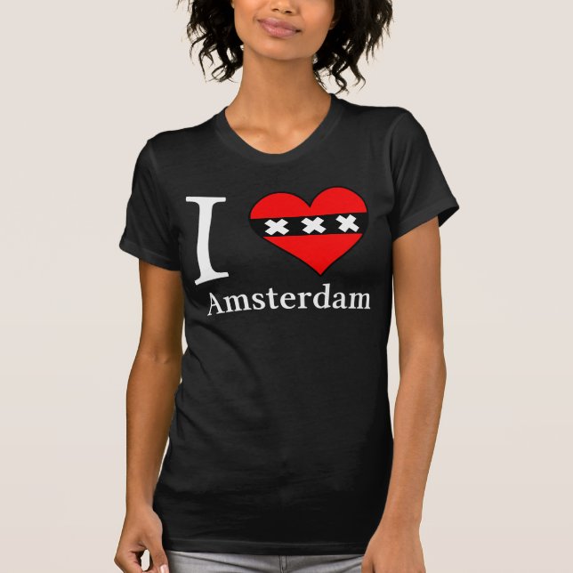 I <3 Amsterdam Female Black Tee (Framsida)
