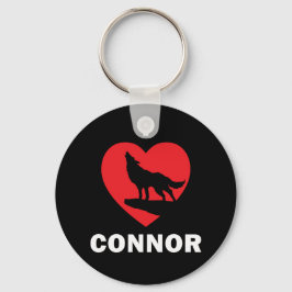 I <3 Connor Black Round One-Sided Keychain Nyckelring