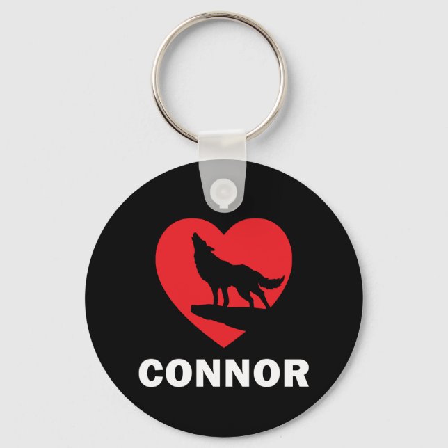 I <3 Connor Black Round One-Sided Keychain Nyckelring (Framsida)