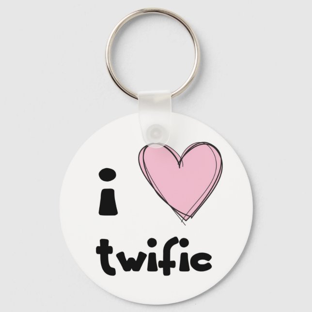 I <3 dubbla nyckelkedja för rosa nyckelring (Framsida)