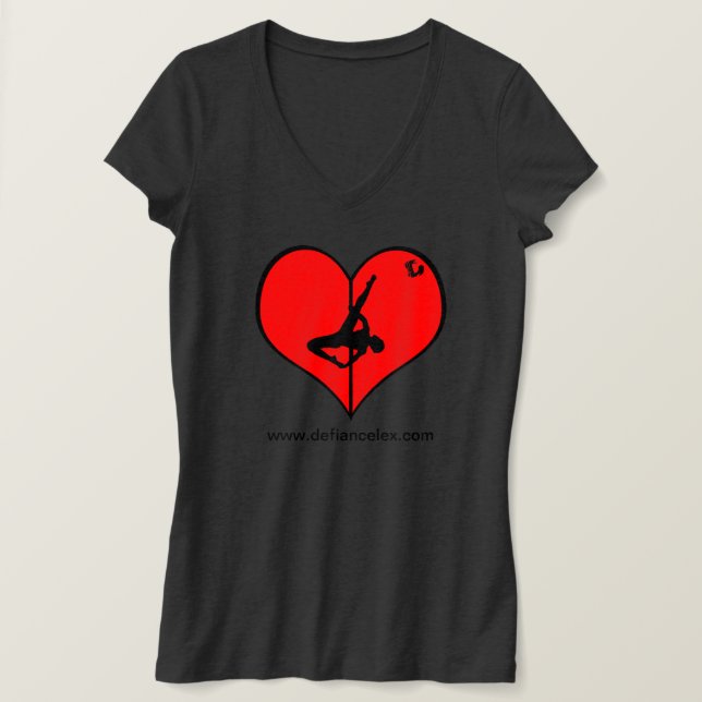 I <3 poler V-Nacke Dam Tee (Design framsida)