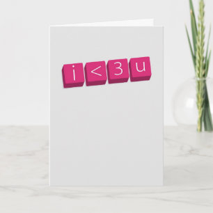 i <3 u (i kärlek du) kort