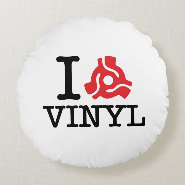 I 45 Vinyl-adapter Rund Kudde (Framsidan)