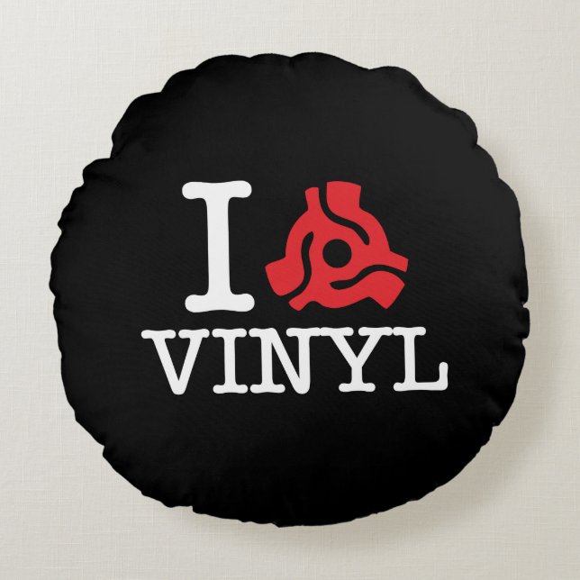 I 45 Vinyl-adapter Rund Kudde (Framsidan)