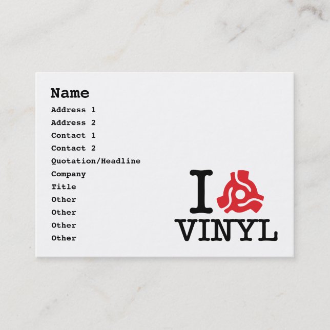 I 45 Vinyl-adapter Visitkort (Framsida)