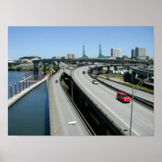 I-5 vid Burnside Portland Oregon Poster