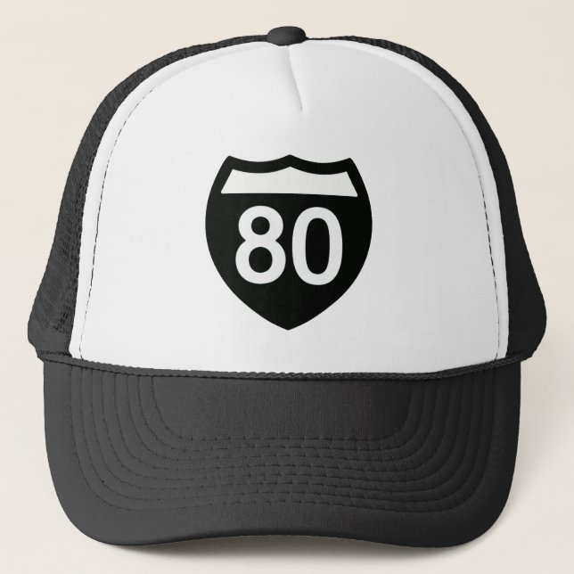 I-80 Highway skylt Trucker hatt design Keps (Framsida)