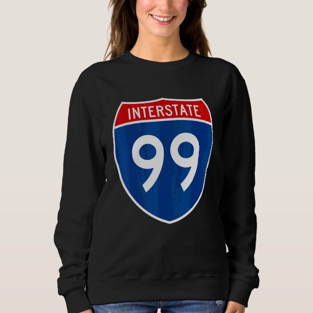 I 99 Interstate Highway Shield Skylt A2 T Shirt (Framsida)
