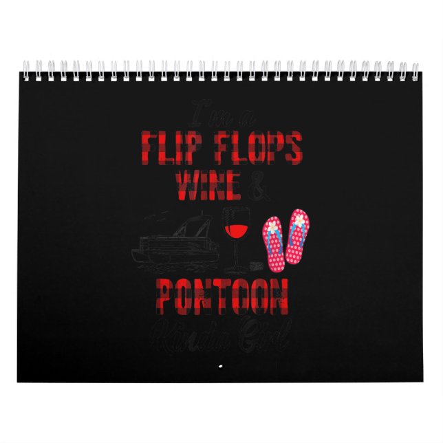 I A Flinflip flops Vin _Pontoon Kinda Girl-Funny Kalender (Omslag)