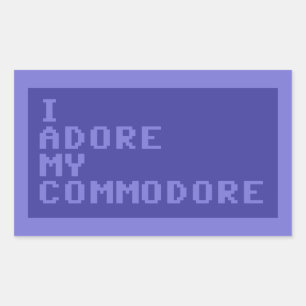 I Adore My Commodore (C64, version) Rektangulärt Klistermärke