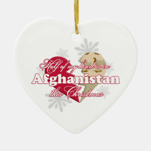 I Afghanistan denna julhjärtaprydnad Julgransprydnad Keramik