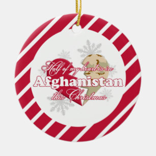 I Afghanistan denna julrundaprydnad Julgransprydnad Keramik