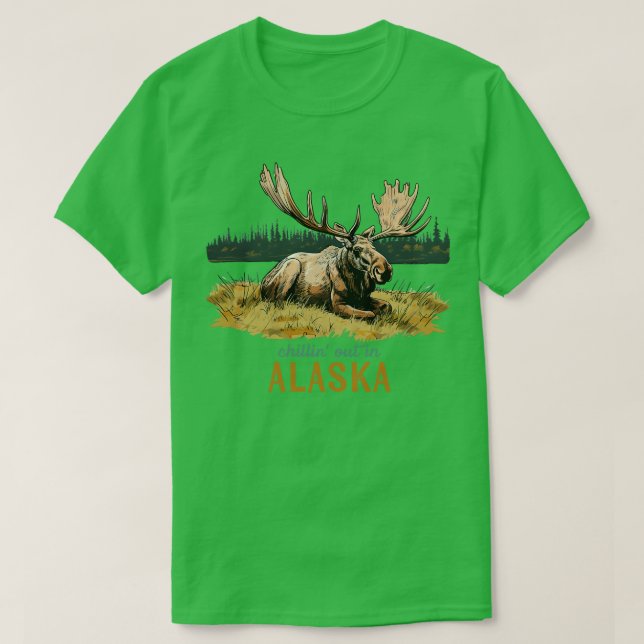 i Alaska Moose Art TShirt T Shirt (Design framsida)