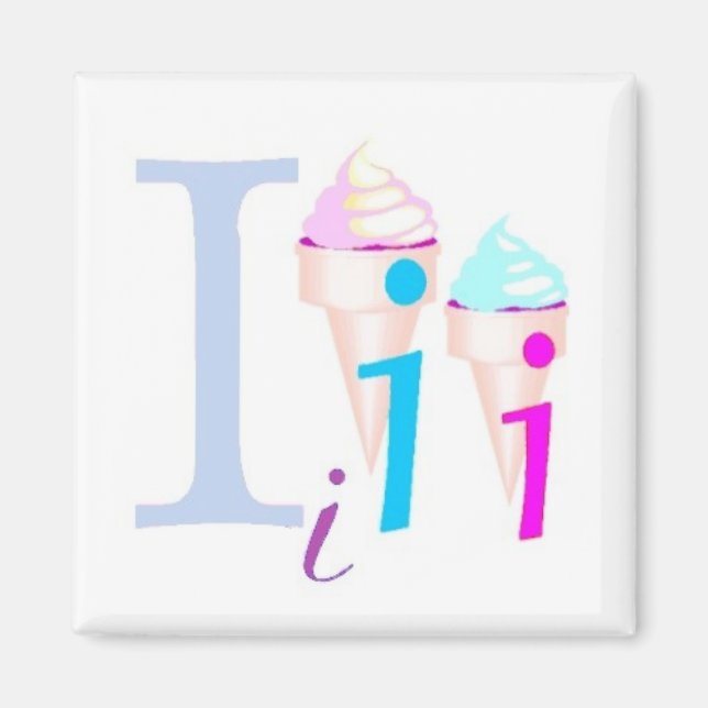 I - Alfabetmagnet Magnet (Framsidan)