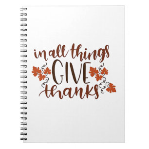 I All Sak Ge tack, Thanksgiving Pumpkin Anteckningsbok
