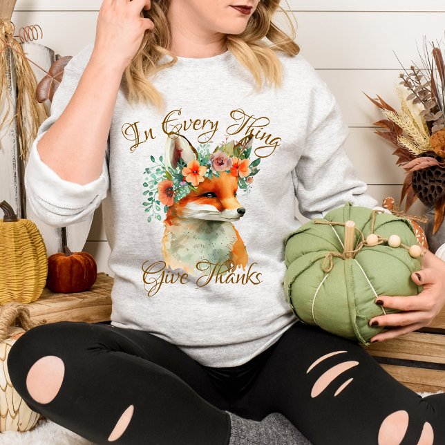 I Allting Ge Tack Hösttematisk Blomster Räf T Shirt (Skapare uppladdad)