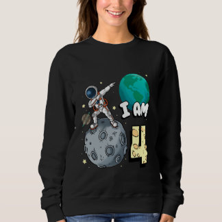 I am 4 Space Astronaut Kid Moon Walker 4th Birthda T Shirt